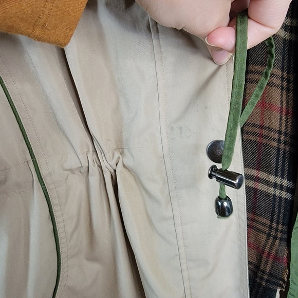 Vintage Blair Tan Jacket LG Retro 90s Y2K Flannel Lined Hooded Coat - Picture 7 of 15